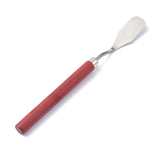 Globleland Stainless Steel Scraper, Oil Painting Scraper Knife, Scraping Drawing Tool, with Wood Hand Shank, Dark Red, 17x1.75x1cm