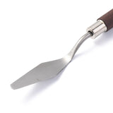 Globleland Stainless Steel Scraper, Oil Painting Scraper Knife, Scraping Drawing Tool, with Wood Hand Shank, Saddle Brown, 17.2x1.5x1.1cm