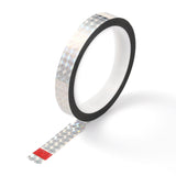 Globleland Laser Shining PET Plastic Scrapbook Decorative Adhesive Tapes, Silver, 0.59 inch(15mm), 50m/roll