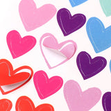 Globleland Heart Pattern DIY Cloth Picture Stickers, Mixed Color, 15.4x9.3cm, about 6pcs/bag, 5Bag/Set