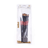 Globleland Nylon Hair Oil Paint Brush Pen, with Aluminium Tube, Black, 180~195x5~9mm, 5pcs/set