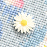 Globleland Flower Plastic Diamond Painting Magnet Cover Holder, for DIY Diamond Painting Colored Art, Platinum, White, 26x10mm, 10pc/Pack
