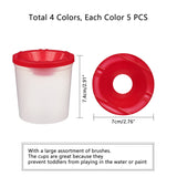 Globleland Children's No Spill Plastic Paint Cups, with Colored Lids, for Cleaning, Mixed Color, 7.1x7.4cm, 4 colors, 5pcs/color, 20pcs/set