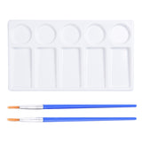 Globleland Painting Supplies, with Plastic Imitation Ceramic Palettes, Rectangular Watercolor Oil Palettes & Art Brushes Pen Value Sets, Mixed Color
