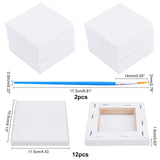 Globleland Painting Supplies, with Blank Canvas, Linen Covered Wood Primed Framed and Plastic Art Brushes Pen Value Sets, Mixed Color, 10.5x11.5x1.6cm