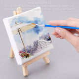 Globleland Painting Supplies, with Blank Canvas, Linen Covered Wood Primed Framed and Plastic Art Brushes Pen Value Sets, Mixed Color, 10.5x11.5x1.6cm