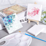 Globleland Painting Supplies, with Blank Canvas, Linen Covered Wood Primed Framed and Plastic Art Brushes Pen Value Sets, Mixed Color, 10.5x11.5x1.6cm