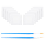 Globleland Painting Supplies, with Blank Canvas, Linen Covered Wood Primed Framed and Plastic Art Brushes Pen Value Sets, Mixed Color, 10.5x11.5x1.6cm