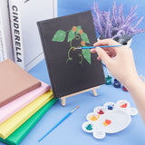 Globleland Painting & Drawing Supplie Sets, Including Cotton Stretched Blank Canvas, with Wooden Frame, Plastic Paint Pots Strips & Brushes Pens, Mixed Color, 21x15x1.6cm, 6 colors, 1pc/color, 6pcs