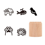 Globleland Wood Wax Seal Stamp, Mixed Patterns, 35mm, 5 pattern, 1pc/pattern, 5pcs/set