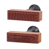 Globleland Wooden Stamps, with Rubber, Rectangle, Mixed Patterns, 83.5x70x29mm, 2patterns, 1pc/pattern, 2pcs/set