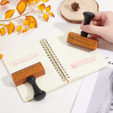Globleland Wooden Stamps, with Rubber, Rectangle, Mixed Patterns, 83.5x70x29mm, 2patterns, 1pc/pattern, 2pcs/set