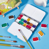 Globleland Plastic & Tin Box Empty Watercolor Paint Pans, for Paint Case Art Palette Supplies, Black, 29.5x18.5x9.6mm, Inner Diameter: 26.5x16mm, Capacity: 3.2ml