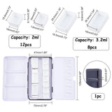 Globleland Plastic Empty Watercolor Paint Pans, for Paint Case Art Palette Supplies, Mixed Color, 18.6~29.5x16~18x9.6~9.7mm, Inner Diameter: 16~26.5x13~16mm, Capacity: 2~3.2ml, 20pcs