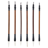 Globleland 6Pcs 6 Style Wooden Chinese Calligraphy Drawing Brush Pen, with JianHao Brush Hair, Mixed Color, 29~31x0.7~1.3mm, Brush: 35~46x7~10mm, 1pcs/style