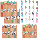 6 Sets 2 Style Panda Shape Iron Paper Clips, Cute Paper Clips, Funny Bookmark Marking Clips, Mixed Color, 44.5~50.5x16~23x3.5~4.5mm, 3sets/style
