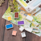 Globleland Plastic Empty Watercolor Paint Pans, for Paint Case Art Palette Supplies, White, 100pcs/set