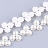1 Roll Plastic Imitation Pearl Beaded Trim Garland Strand, Great for Door Curtain, Wedding Decoration DIY Material, Creamy White, 11x3mm, 10yards/roll