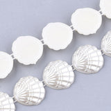 1 Roll Plastic Imitation Pearl Beaded Trim Garland Strand, Great for Door Curtain, Wedding Decoration DIY Material, Shell, Creamy White, 16.5x5mm, 10yards/roll