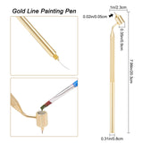 Globleland Aluminum Slanting Fine Line Paint Pen, Artists Student Sketch Drawing Tools, Drawing Supplies, Light Gold, 20.3x2.3x0.8cm, Hole: 9mm