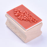 Globleland Wooden Stamps, Rectangle with Idesia Polycarpa, BurlyWood, 40x27x25mm