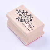 Globleland Wooden Stamps, Rectangle with Idesia Polycarpa, BurlyWood, 40x27x25mm