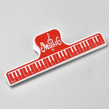 Plastic Clips, Piano & Musical Note/Treble Clef, Red, 149x48.5x24.5mm, Hole: 5.5mm