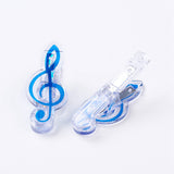 Plastic Clips, with Iron Findings, Musical Note, Blue, 72x28x27mm