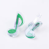 Plastic Clips, with Iron Findings, Musical Note, Green, 72x42x27mm