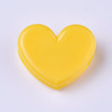 Plastic Clips, Heart, Yellow, 27x32x13mm