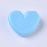 Plastic Clips, Heart, Blue, 27x32x13mm