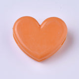 Plastic Clips, Heart, Orange, 27x32x13mm