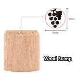 Globleland Wood Wax Seal Stamp, Fruit Pattern, 35mm