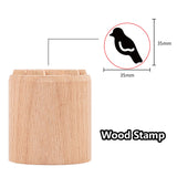 Globleland Wood Wax Seal Stamp, Bird Pattern, 35mm