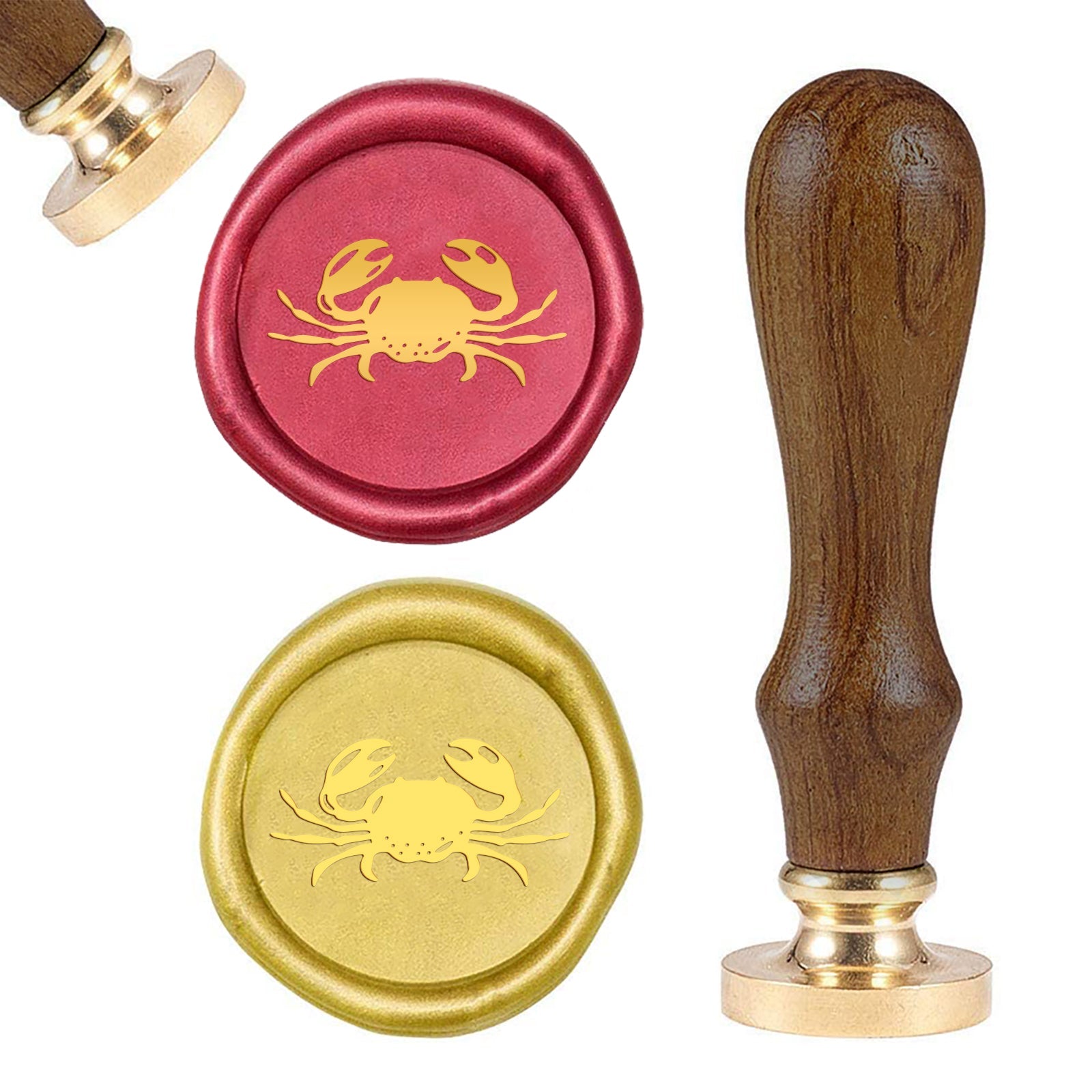 Crab Wood Handle Wax Seal Stamp