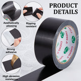 Globleland PE & Gauze Adhesive Tapes for Fixing Carpet, Bookbinding Repair Cloth Tape, Black, 4.5cm, about 20m/roll