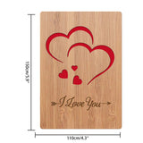 Globleland Bamboo Greeting Card & Paper Envelope with Bowknot, Rectangle with Hollow Pattern, Heart Pattern, 150~173x110~124x7mm, 2pcs/set