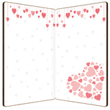 Globleland Bamboo Greeting Card & Paper Envelope with Bowknot, Rectangle with Hollow Pattern, Heart Pattern, 150~173x110~124x7mm, 2pcs/set