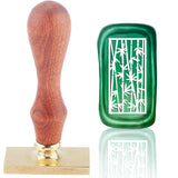 Leaves Rectangle Wood Handle Wax Seal Stamp