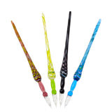Globleland Glass Dipped Pen Calligraphy Ink Pen Set, Glass Ink Pen, Mixed Color, 182~185x14mm, 4pcs/set