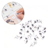 Plastic Pins, Iron Drawing Push Pins, Flat Round with Number Thumb Tacks for Photo Wall, White, 16x11mm, Pin: 1mm, 100pcs/box