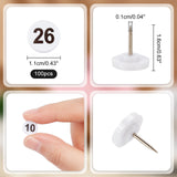 Plastic Pins, Iron Drawing Push Pins, Flat Round with Number Thumb Tacks for Photo Wall, White, 16x11mm, Pin: 1mm, 100pcs/box