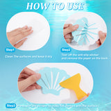 Shell-Shaped Rubber & Plastic Bathtub Non-Slip Stickers, Safety Shower Treads Adhesive Decals with Scraper Tool, Cyan, 74x94x1mm, 20pcs/bag