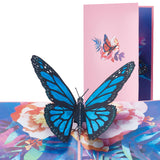 Globleland Rectangle 3D Butterfly Pop Up Paper Greeting Card, with Envelope, Valentine's Day Wedding Birthday Invitation Card, Butterfly Pattern, 180x130x3mm