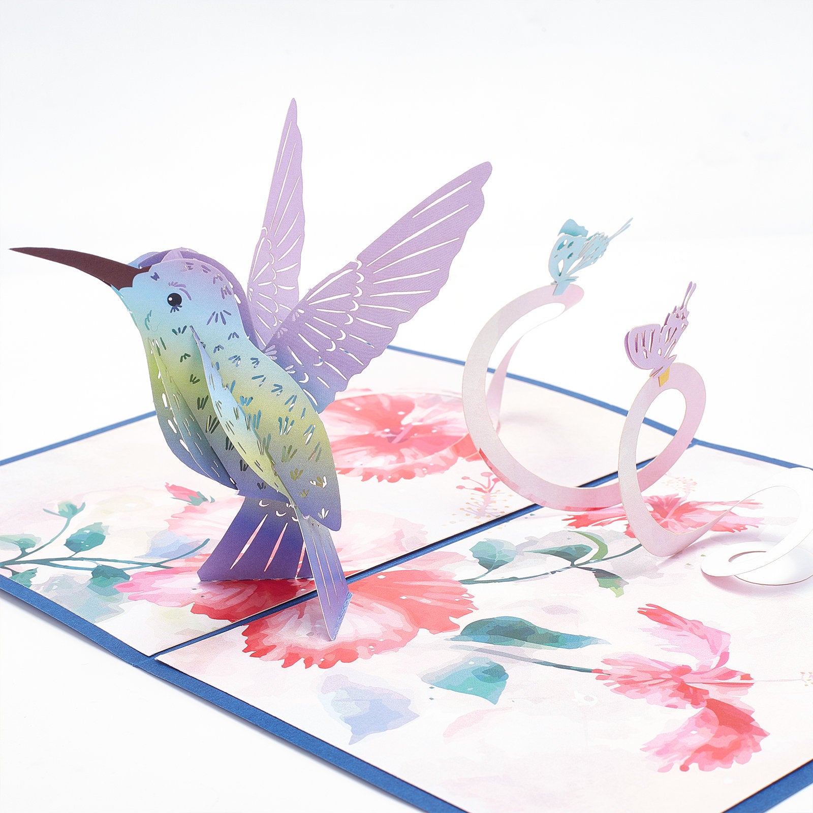 Globleland Rectangle 3D Bird Pop Up Paper Greeting Card, with Envelope, Valentine's Day Wedding Birthday Invitation Card, Bird Pattern, 179x128x1.5mm