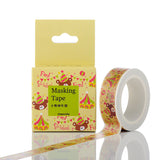 Globleland Adhesive Paper Tape, for Card-Making, Scrapbooking, Diary, Planner, Envelope & Notebooks, Bear Pattern, 15x0.2mm, 10m/roll