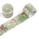 Globleland Animal Pattern Adhesive Paper Tape, Round Stickers, for Card-Making, Scrapbooking, Diary, Planner, Envelope & Notebooks, Squirrel Pattern, 30mm, 3m/roll