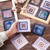 Globleland PVC Tile Stickers Set, Square Picture Frame with Flower Pattern, Mixed Color, 10.1x10.1x0.05cm, 10pcs/set, 2set/pack