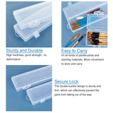 Globleland PP Plastic Brush Pen Stroage Box, Rectangle, White, 34.3~35x9.5~9.6x3.7~3.9cm, Inner Size: 33.4~34x8.1cm, 2pcs/set