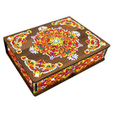 Globleland DIY Diamond Jewelry Box Kits, including Wooden Board, Resin Rhinestones, Diamond Sticky Pen, Tray Plate and Glue Clay, Colorful, Finished Product: 200x150x45mm, 2Set/Pack